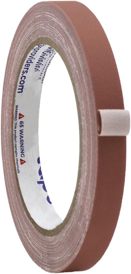 WOD GTC12 Gaffer Tape, Brown Low Gloss Finish Film, 1/2 inch x 60 ft. Residue Free, Non Reflective Cloth Fabric, Secure Cords, Water Resistant, Photography, Filming Backdrop, Production
