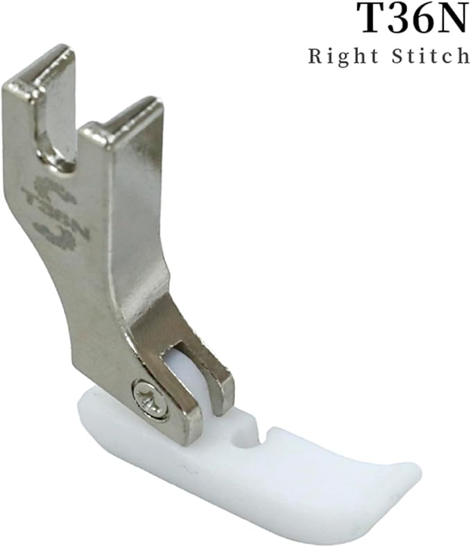 Blooy - T36N+T36LN Narrow Zipper Presser Foot with Teflon Bottom Fit All Industrial 1-Needle Lockstitch Sewing Machines JUKI, Brother, Jack, Consew, Singer (Pack of 10 PCS)