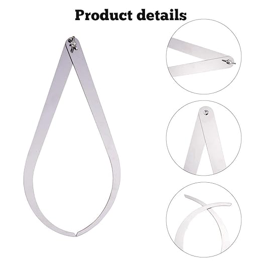 Watris Veiyi 10inch Clay Caliper Tool, Stainless Steel Pottery Caliper Clay, Measuring Pottery Tool, Bent Leg Inside Outside Caliper, Sculpture Ceramic Tool for Carving Modeling