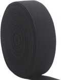 Black Knit Elastic Band 1-1/2 inch 10 Yards 38mm Double-side Twill Woven Elastic Heavy Stretch Straps Elastic Spool Band for Sewing Clothing Pants Waistband Wigs Skirts Craft DIY Projects