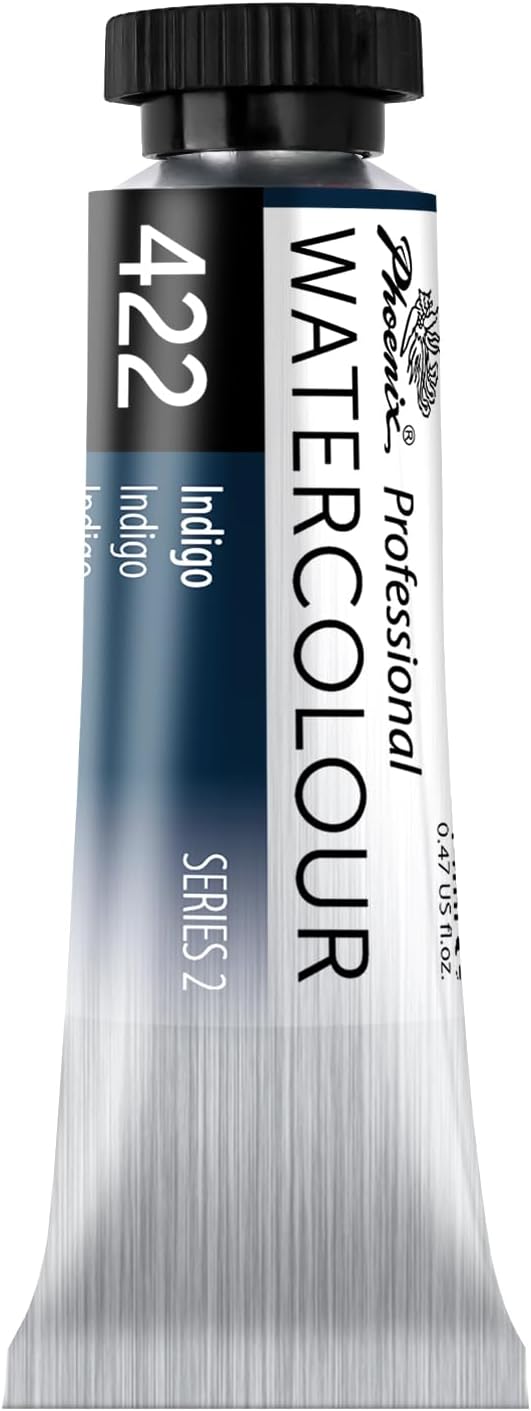 PHOENIX Professional Watercolor Paint Single Tube - 0.47 Fl Oz / 14ml - Indigo