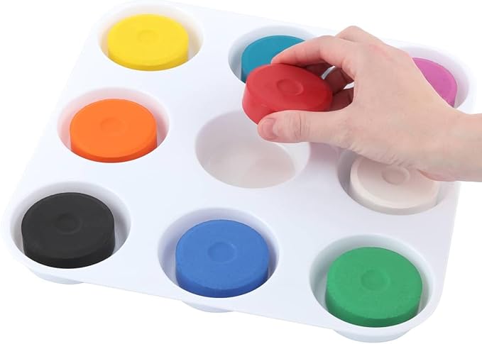 First Impressions Non-Toxic Tempera Paint Cakes - Vibrant Tempera Paint Cakes for Little Artists, Safe Painting, Kids Creativity, & More! - 12 Pack