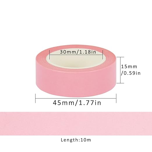 NatSumeBasics Pastel Washi Tape Solid Pink Washi Tapes 2 Pcs 32 Ft. Decorative Masking Tape Self-Adhesive Duct Craft Tapes for Packaging Decor Journals Scrapbooks Planners DIY Gift (Pink)