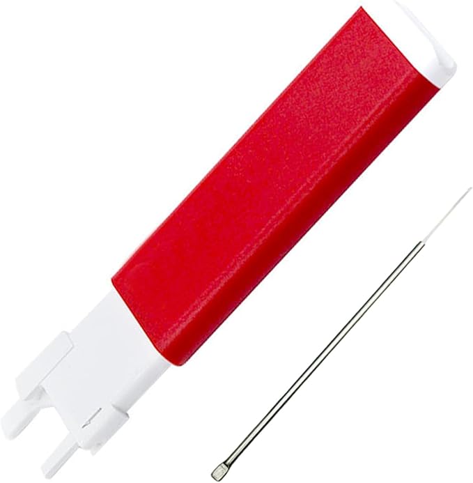 YICBOR Upgraded Automatic Sewing Machine Needle Threader with Strong Magnet, Stitch Insertion Tool with 1pcs Replacement Hooks Quick for Industrial Single Lockstitch Sewing Machine(red)