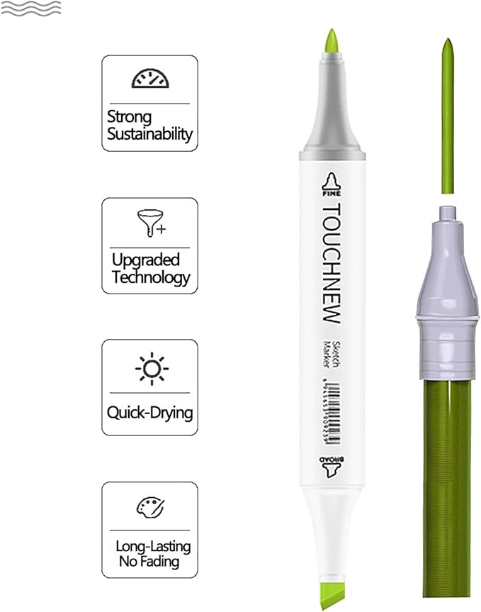 10Pcs Alcohol Markers Pure Color Series,T6 Upgrade Dual Tip Art Solid Color Markers Set for Adults Beginner Drawing Sketching DIY Crafts (Blue)