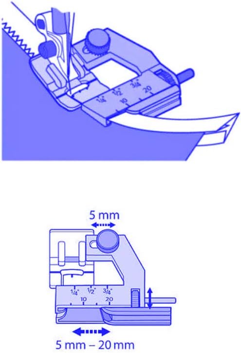DREAMSTITCH 4129850-45 Adjustable Bias Binder Presser Foot for Husqvarna Viking Sewing Machine Group D,1,2,3,4,5,6,7-4129850-45