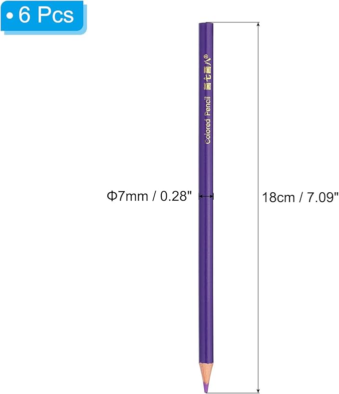 PATIKIL Purple Colored Pencils Set,6 Pcs Oil Color Pencils Wooden Coloring Drawing Pencil for Artists Art Painting