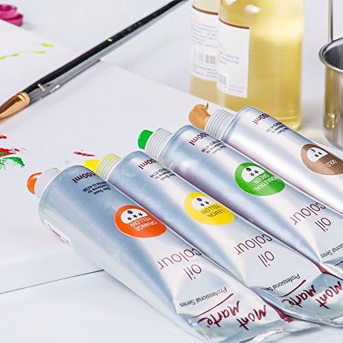 Mont Marte Oil Paint Premium, 3.4 US fl.oz (100ml) Tube, Orange Red, Heavy Body Paint, Artist Quality, Good Coverage, Excellent Tinting Strength, Ideal for Painting Canvas