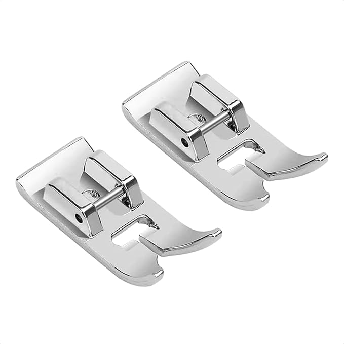2 Pieces Zig Zag, Straight Stitch Presser Foot Universal General Purpose Zigzag Snap On Foot for Singer, Brother, Janome, Kenmore, Babylock, Toyota, Etc Domestic Sewing Machines