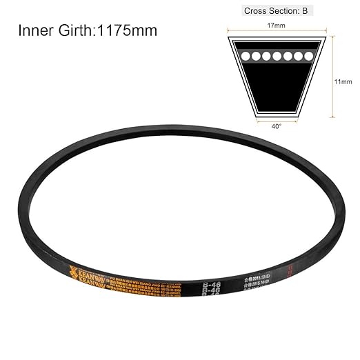 uxcell B-46 V-Belts 46" Inner Length, B-Section Rubber Drive Belt