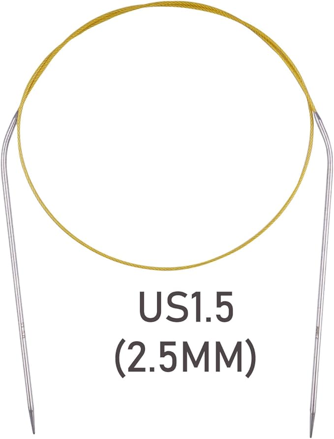 Circular Knitting Needles 32inches/80cm,Size US 1.5(2.5mm) Stainless Steel Round Knitting Needles for Handmade Knitting DIY