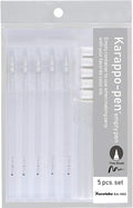 Kuretake Karappo Pen, Fine Brush tip 5pcs set, Empty refillable ink pen, for lettering, calligraphy, illustration, drawing, Made in Japan