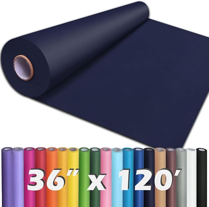 PerkHomy 36" x 1,440" (120') Navy Blue Kraft Paper Roll for Craft Bulletin Board Paper Art Table Covering Crafting Gift Wrapping Bouquet Packing Parcel 80GSM 55LB (Navy Blue, 36" x 120')