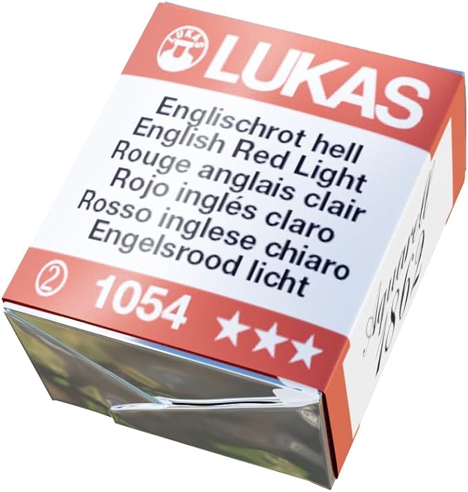 Lukas 1862 Aquarell Artists' Watercolor Pans, English Red Light Half Pan -Vibrant Professional Grade Watercolor Paint -Easy-to-Wet, Intense Color, Long-lasting -Ideal for Professional Watercolorists