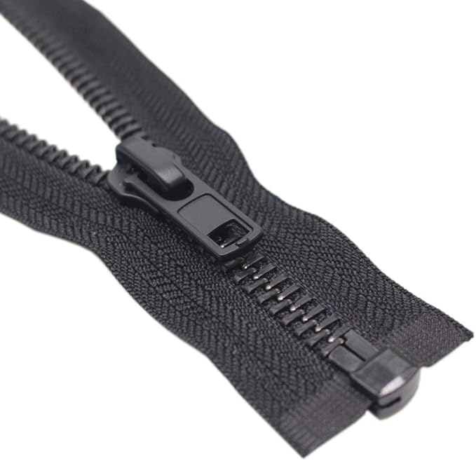 MebuZip #8 25 Inch Black Nickel Teeth Separating Jacket Zipper Right Handed Zipper Heavy Duty Metal Zippers for Men's Jackets Coats Sewing (25" RH)