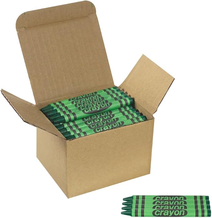 80 Count Single Color Crayons Bulk Pack - GREEN single color crayon refill - Regular size crayons (5/16" x 3-1/2")