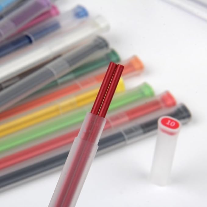 Colored Mechanical Pencil 2.6mm for Coloring and Drawing, Mechanical Colored Pencils, Mechanical Pencils with Sharpener and Case, 24pcs with extra 48pcs colored leads