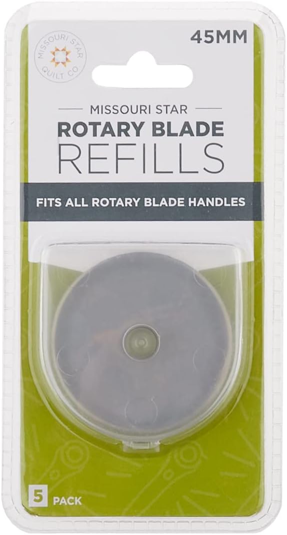 Missouri Star Universal Rotary Cutter Blades 45mm, 5 Pack | Super Sharp Replacement Blades, Fits All Rotary Cutter Handles | Fabric Trimmer Refill for Quilting and Sewing Projects