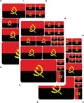 vmcoatdu Angola Flag Laser Printing Sticker 3 Pcs Decal in Multiple Sizes Stickers (Red Angola)