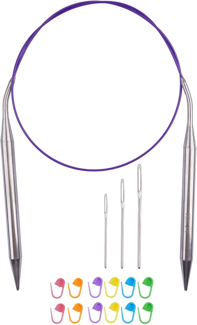 Circular Knitting Needles 32inches/80cm,Size US 13(9mm) Stainless Steel Round Knitting Needles for Handmade Knitting DIY