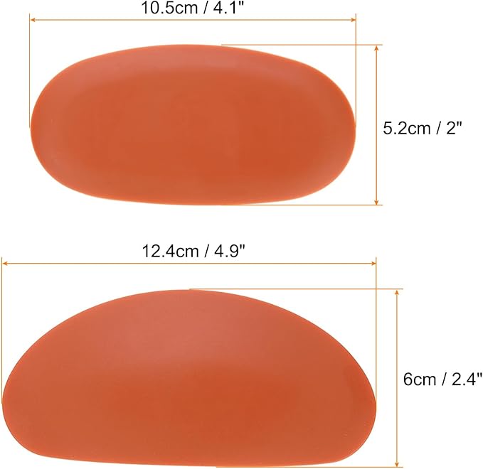 HARFINGTON 2pcs Pottery Ribs Soft Silicone Rubber Clay Ceramic Sculpting Tools for Finishing Shaping and Smoothing Removing Finger Marks Medium & Large