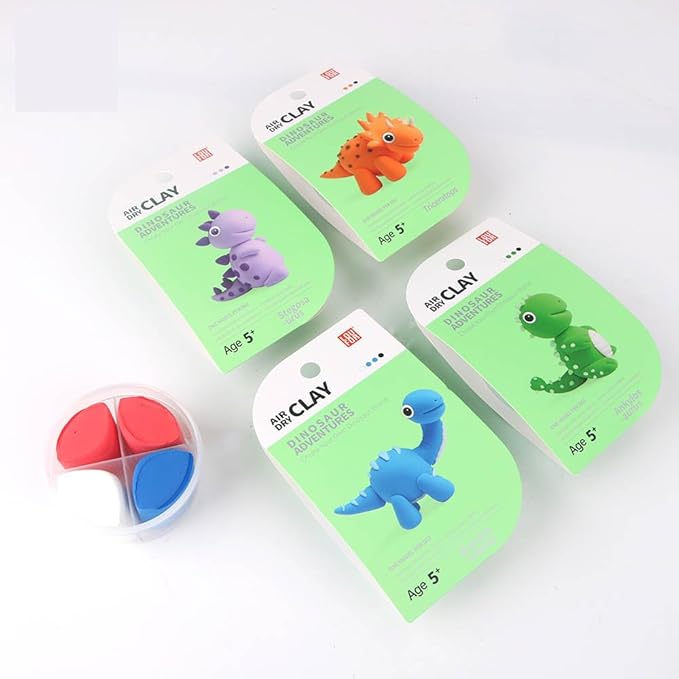 Air Dry Clay Kit for Kids - 12 Boxes DIY Modeling Clay Set with Sculpting Tools & Tutorials, Super Light & Non-Toxic, Creative Art Crafts for Boys Girls Ages 5+ (Dinosaur)