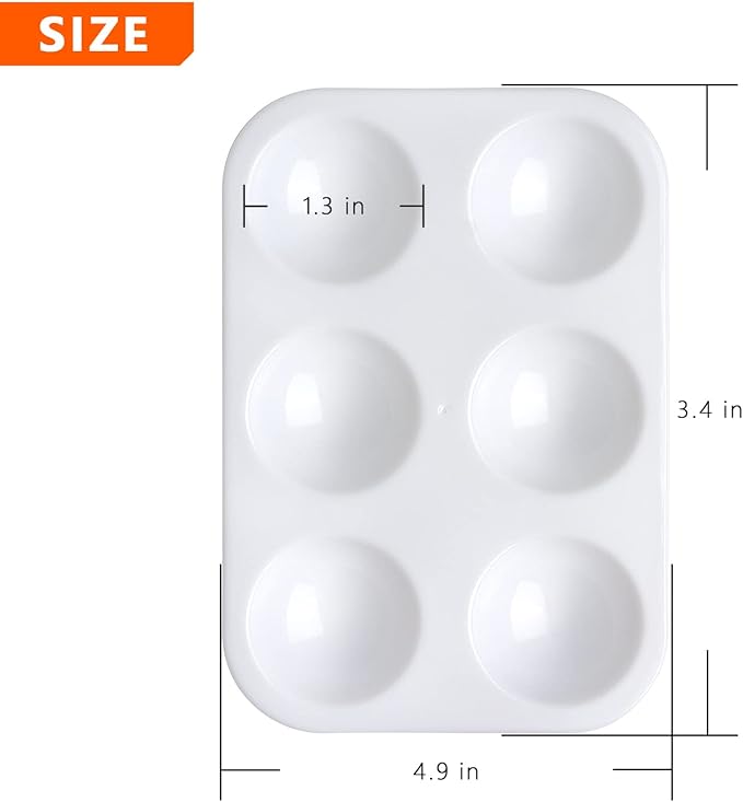 Tamaki 8 PCS White Plastic Paint Tray Palettes, Watercolor Palette Painting Tray for Painting Party, DIY Craft and Art Painting