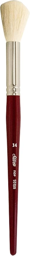 Silver Brush Limited 5518S-14 Silver Mop White Round Paintbrush for Oil, Acrylic, Watercolor, Pastels, & Charcoal, Size 14, Short Handle