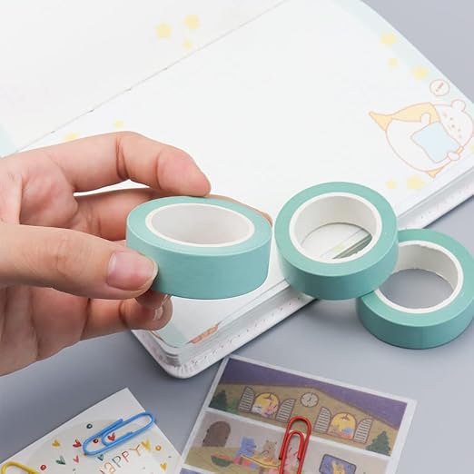 NatSumeBasics Pastel Washi Tape Solid Mint Green Washi Tapes 2 Pcs 32 Ft. Decorative Masking Tape Self-Adhesive Craft Tapes for Packaging Decor Scrapbooks DIY Gift (Mint Green)