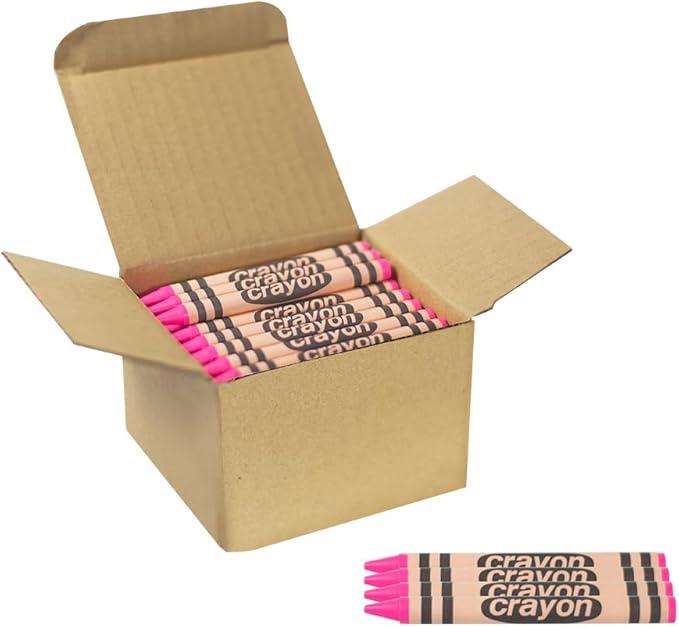 80 Count Single Color Crayons Bulk Pack - PINK single color crayon refill - Regular size crayons (5/16" x 3-1/2")