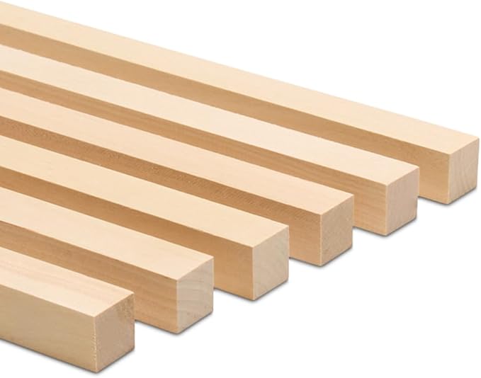 Wood Square Dowel Rods 3/4 inch x 12 Pack of 25 Wooden Craft Sticks for Crafts and Woodworking by Woodpeckers