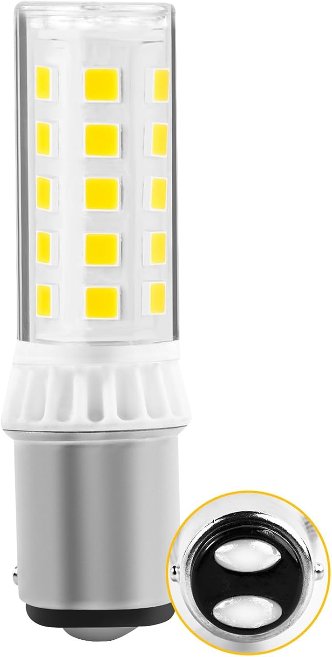 Sewing Machine Light Bulb LED – No Flicker 4W 40W Equivalent– Push-in Bayonet Type Standard Push-in Turn & with a 9/16" Base 110volt-130volt - 1Pcs, Warm White