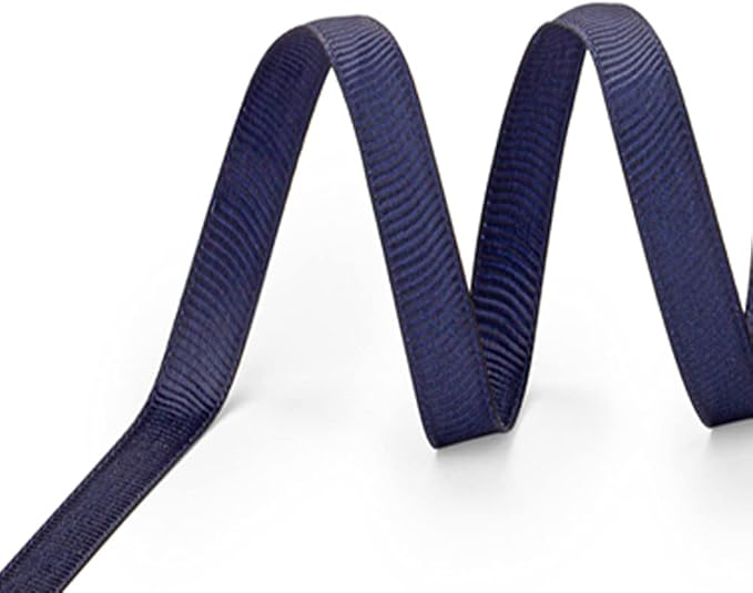 LIUYAXI 1/4" X 50 Yards Solid Navy Blue Grosgrain Ribbon, Perfect for Crafts, Wedding Decor, DIY Hair Accessories, Sewing, Gift Package Wrapping and More