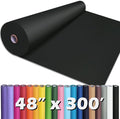 PerkHomy Black Kraft Paper Roll 48" x 3,600" (300') for Gift Wrapping Bouquet Flower Art Painting Craft Writing Packaging Shipping 80GSM 55LB (Black, 48" x 300')