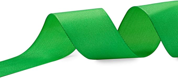 LIUYAXI 1" X 50 Yards Solid Green Grosgrain Ribbon, Perfect for Crafts, Wedding Decor, DIY Hair Accessories, Sewing, Gift Package Wrapping and More