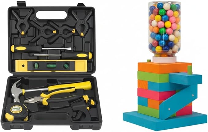 SparkJump Deluxe Kids Tool Set and DIY Wood Building Kits