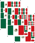 vmcoatdu Mexico Flag Laser Printing Sticker 3 Pcs Decal in Multiple Sizes Stickers (Red Mexico)