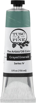 Tusc & Pine Artist Oil Paint - Grayed Emerald, 150 ml, Non-Yellowing, Rich & Creamy Consistency, Maximum Pigment Load, Small Batch Milled Oil Paints Made in the USA for Professional Artists