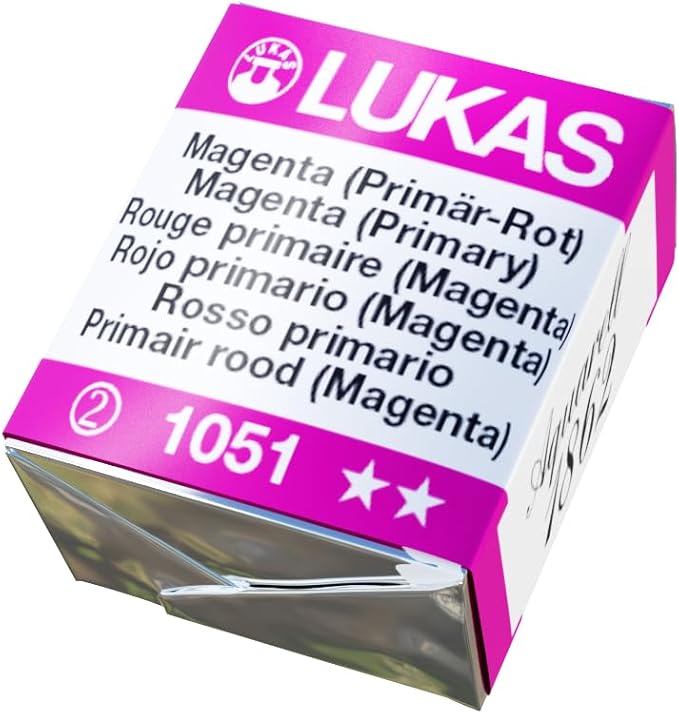 LUKAS 1862 Aquarell Artists' Watercolor Pans, Magenta (Primary) Half Pan - Vibrant Professional Grade Watercolor Paint - Easy-to-Wet, Intense Color, Long-lasting -Ideal for Professional Watercolorists