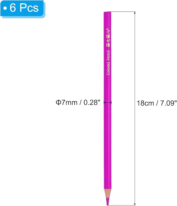 PATIKIL Rose Red Colored Pencils Set,6 Pcs Oil Color Pencils Wooden Coloring Drawing Pencil for Artists Art Painting