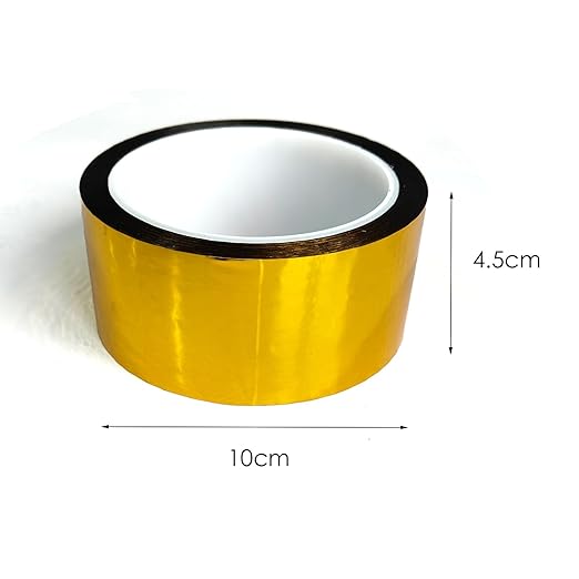 Reflective Crafting Tape, Graphic Glitter Tape, for Craft Project, DIY Art, Holiday Packing, Wrapping, Keep Birds Away, 1.8 Inches by 55 Yards (Gold)
