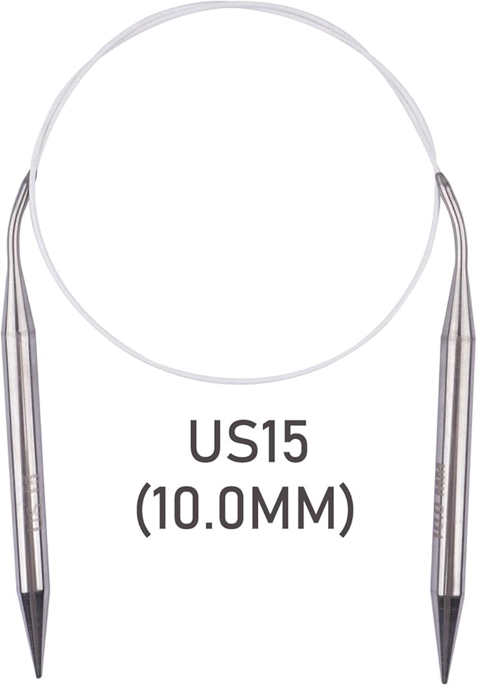 Circular Knitting Needles 32inches/80cm,Size US 15(10mm) Stainless Steel Round Knitting Needles for Handmade Knitting DIY