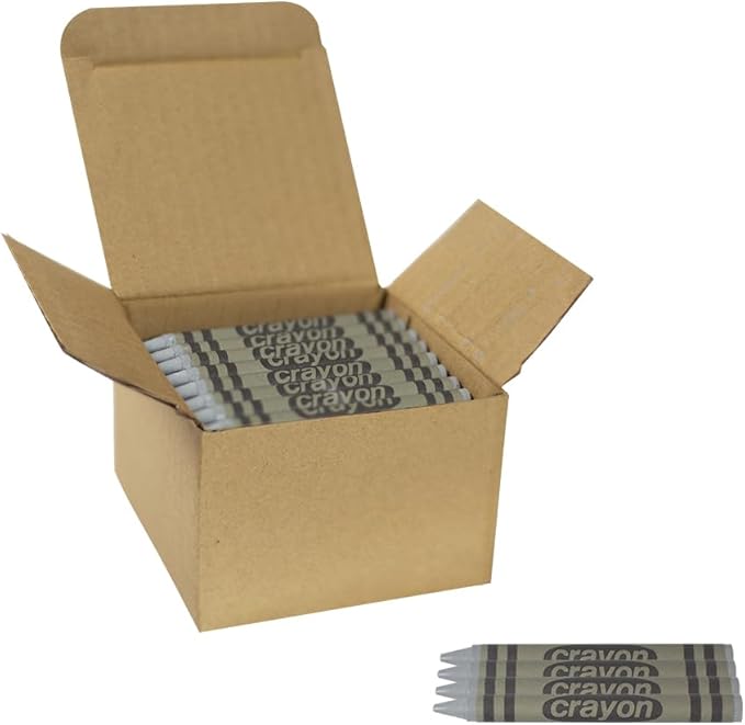 80 Count Single Color Crayons Bulk Pack - GREY single color crayon refill - Regular size crayons (5/16" x 3-1/2")
