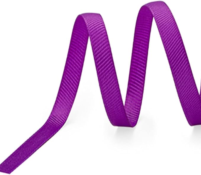 LIUYAXI 1/4" X 50 Yards Solid Purple Grosgrain Ribbon, Perfect for Crafts, Wedding Decor, DIY Hair Accessories, Sewing, Gift Package Wrapping and More