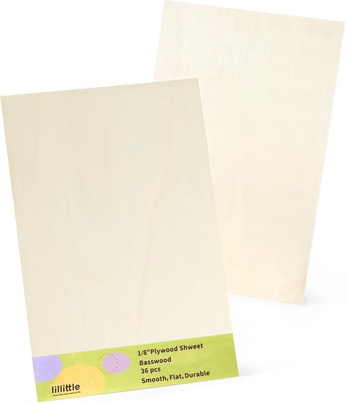 36 Pack Basswood Sheets 12"x16"x1/8", 3mm Basswood for Laser Cutting, Wood for Laser Cutting and Engraving, Laser Engraver Blanks, DIY Architectural Models Making, Wood Engraving