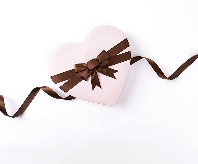 LIUYAXI Brown Satin Ribbon, Double Faced 5/8" X Continuous 25 Yards Ribbons Perfect for Gift Wrapping Bows Bouquet Wedding Craft and More