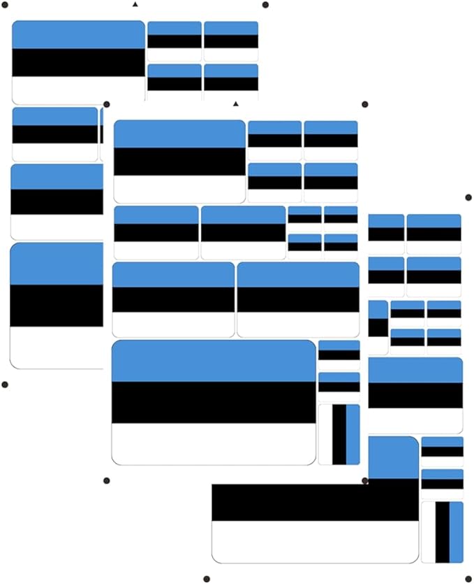 vmcoatdu Estonia Flag Laser Printing Sticker 3 Pcs Decal in Multiple Sizes Stickers (Blue Estonia)