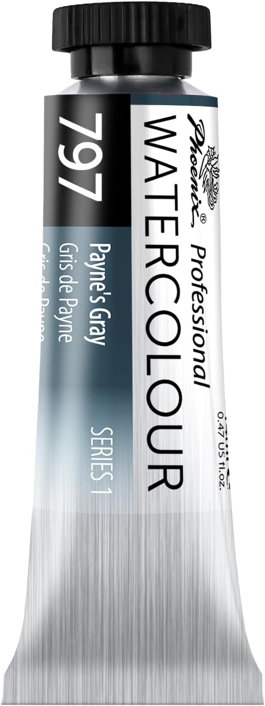 PHOENIX Professional Watercolor Paint Single Tube - 0.47 Fl Oz / 14ml - Payne's Gray
