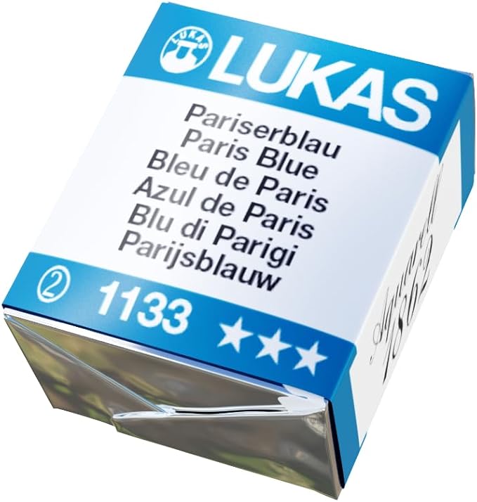 Lukas 1862 Aquarell Artists' Watercolor Pans, Paris Blue Half Pan - Vibrant Professional Grade Watercolor Paint - Easy-to-Wet, Intense Color, Long-lasting - Ideal for Professional Watercolorists