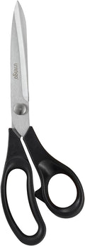 LIVINGO 9.5” Fabric Shears, Black Handle Stainless Steel Heavy Duty Sharp Bent Sewing Shears for Sewing, Quilting, Crafting Cutting Cloth, Leather, Paper